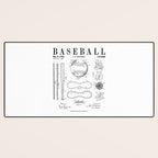 Baseball Bat And Ball Old Vintage Patent Drawing Print Desk Mat Gallery Image 3