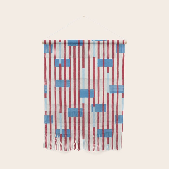 Playful Stripes and Blocks Geometric Pattern Wall Hanging Gallery Image 1