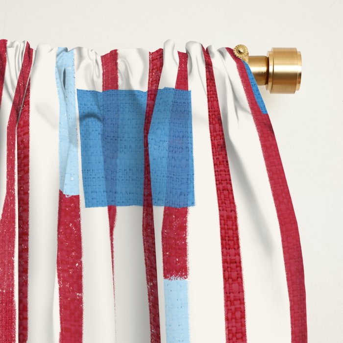 Playful Stripes and Blocks Geometric Pattern Window Curtain Gallery Image 2