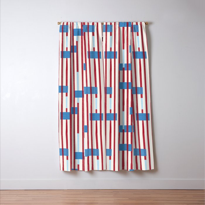 Playful Stripes and Blocks Geometric Pattern Window Curtain Gallery Image 3