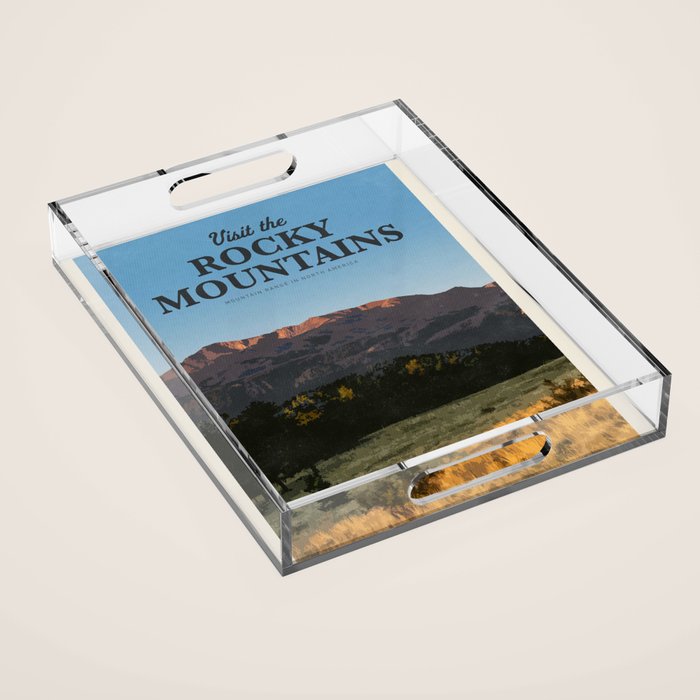 Visit Rocky mountains Acrylic Tray Gallery Image 1