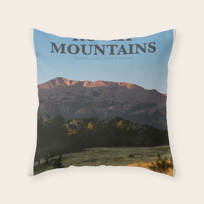 Visit Rocky mountains Throw Pillow Gallery Image 6