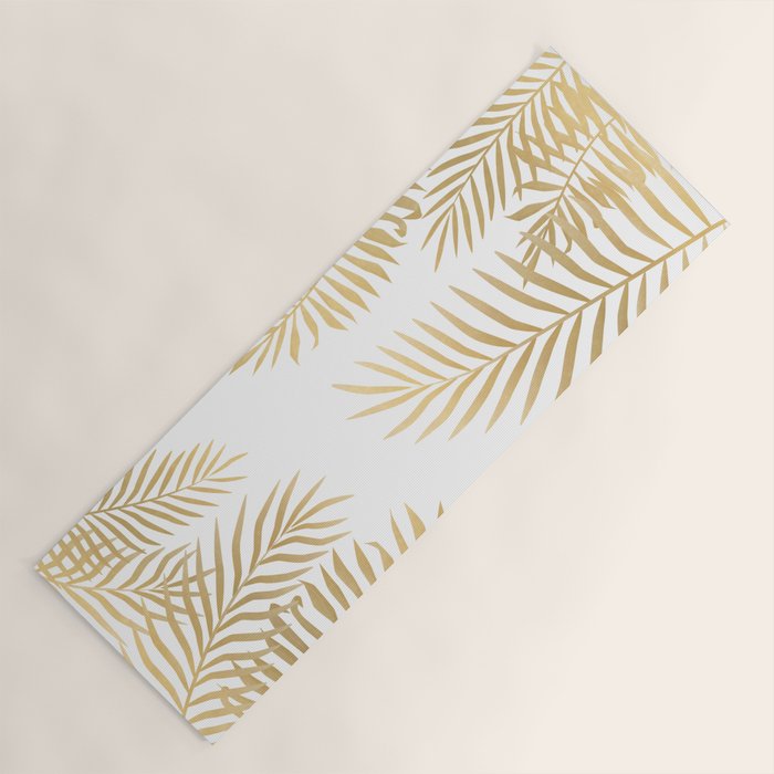 Gold palm leaves Yoga Mat Gallery Image 1