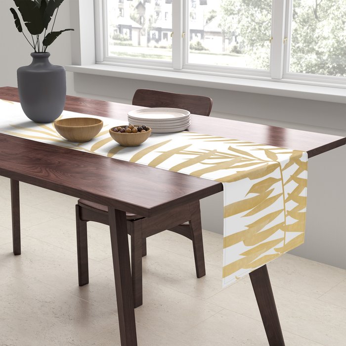 Gold palm leaves Table Runner Gallery Image 2