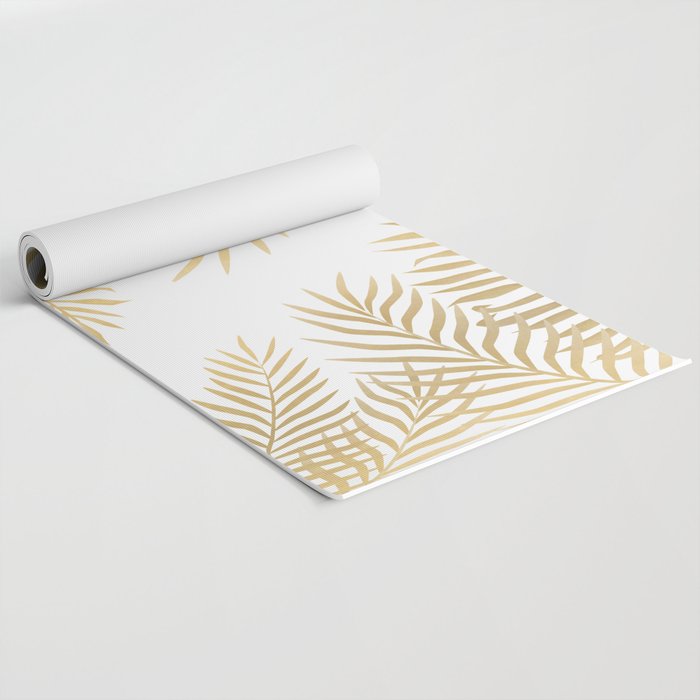 Gold palm leaves Yoga Mat Gallery Image 2