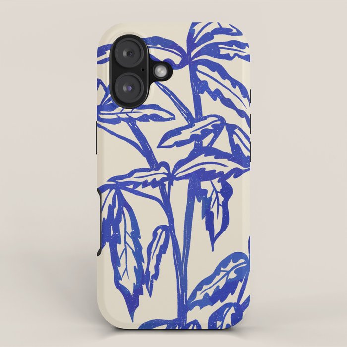 Minimal Blue Plant iPhone Case Gallery Image 1