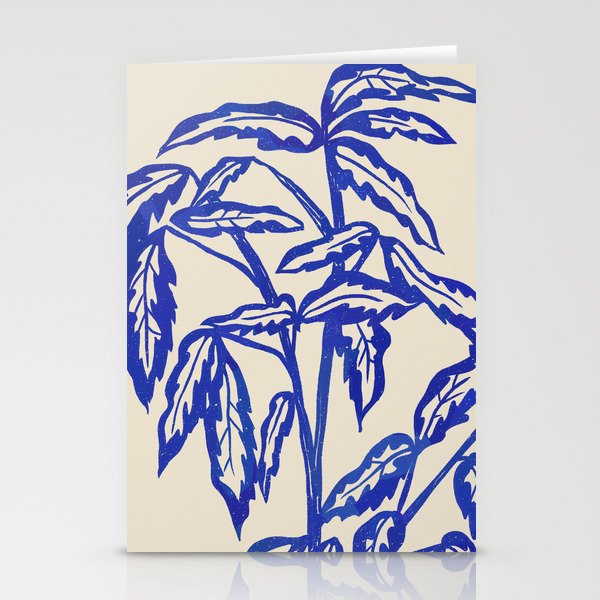 Minimal Blue Plant Stationery Card Gallery Image 2