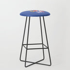 Today is a Good Day in blue red peach pink and mustard yellow Stool Gallery Image 1