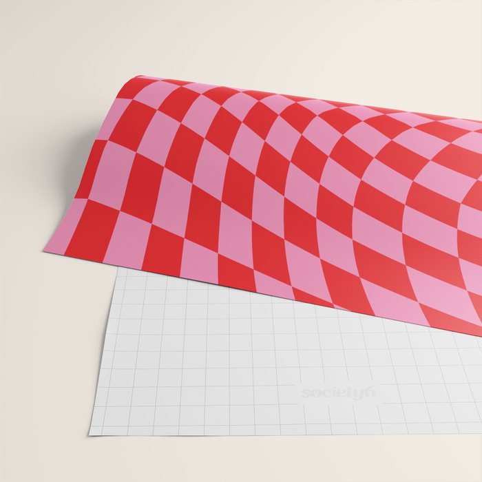 Pink & Red Checker Wrapping Paper Gallery Image 2