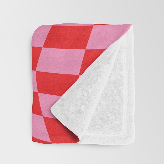 Pink & Red Checker Throw Blanket Gallery Image 3