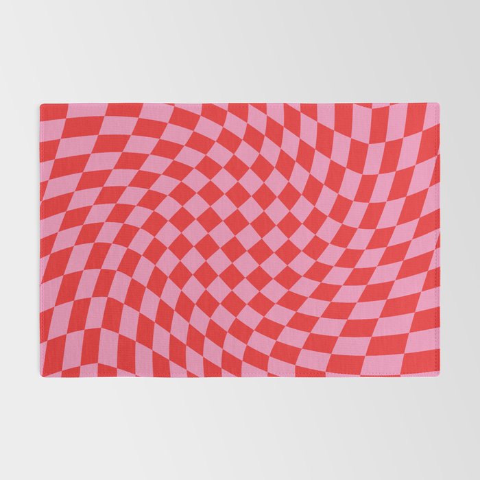 Pink & Red Checker Rug Gallery Image 2