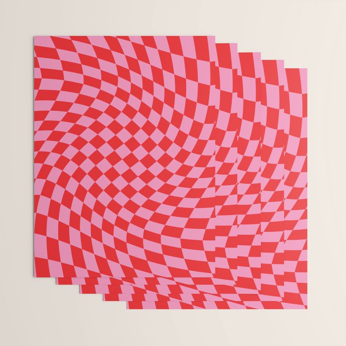 Pink & Red Checker Wrapping Paper Gallery Image 3
