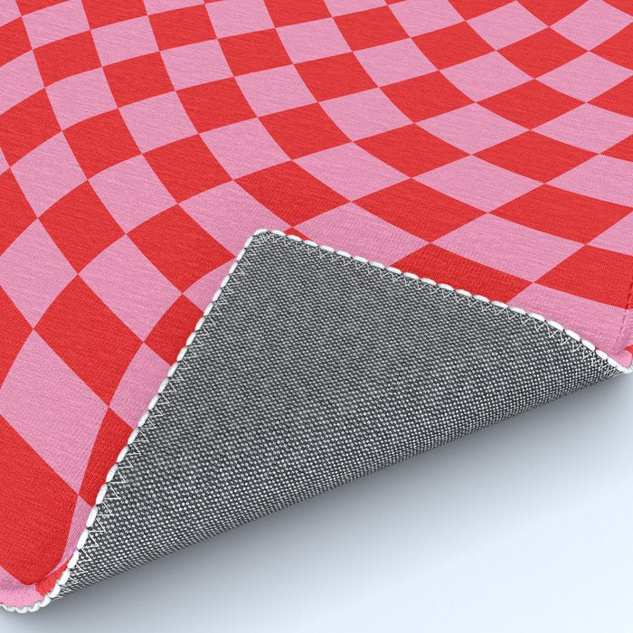 Pink & Red Checker Rug Gallery Image 4
