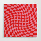 Pink & Red Checker Wood Wall Art Gallery Image 1