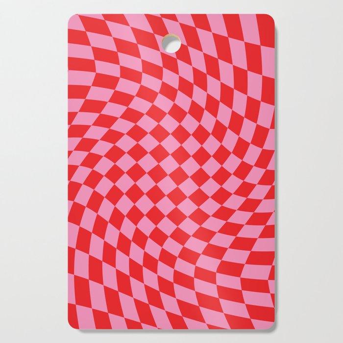Pink & Red Checker Cutting Board Gallery Image 1