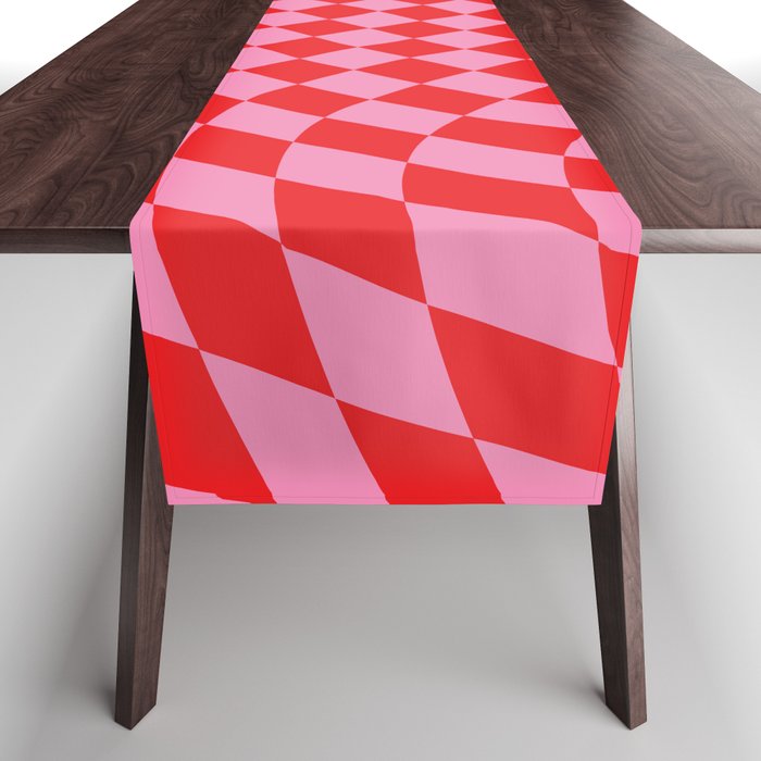 Pink & Red Checker Table Runner Gallery Image 1