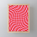 Pink & Red Checker Mini Art Print Gallery Image 1