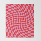 Pink & Red Checker Throw Blanket Gallery Image 2