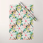 Summer Bloom - Dark Green Background  Wrapping Paper Gallery Image 1