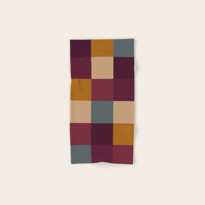 Bold Autumn Checks Pattern - Large XIII Bath Towel Gallery Image 1