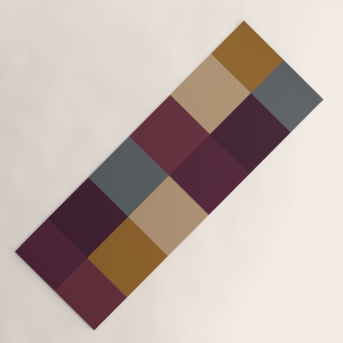 Bold Autumn Checks Pattern - Large XIII Yoga Mat Gallery Image 1