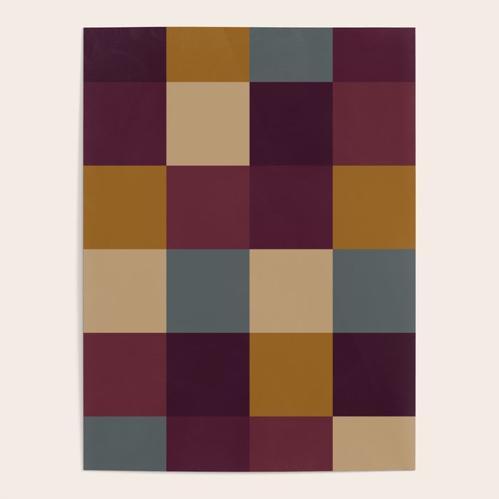 Bold Autumn Checks Pattern - Large XIII Poster Gallery Image 4