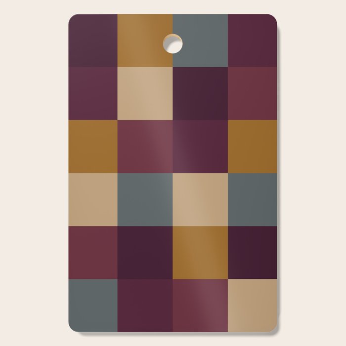 Bold Autumn Checks Pattern - Large XIII Cutting Board Gallery Image 1