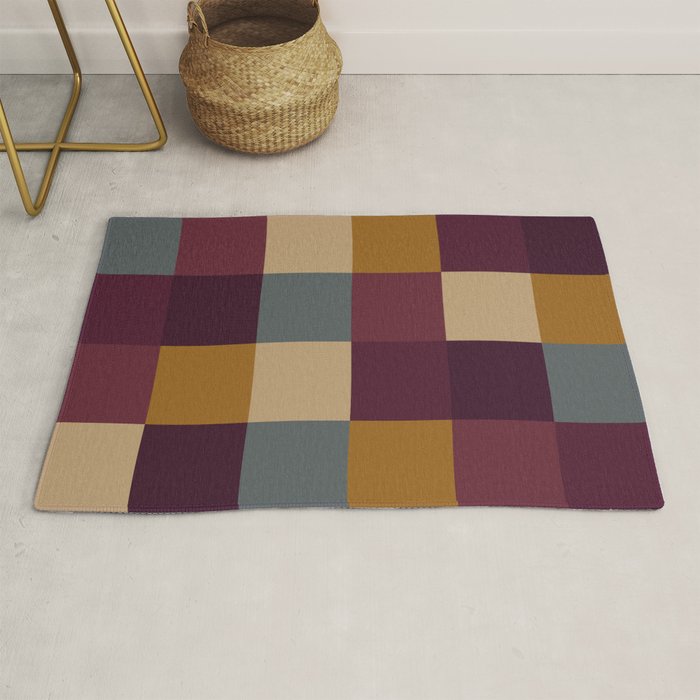 Bold Autumn Checks Pattern - Large XIII Rug Gallery Image 1