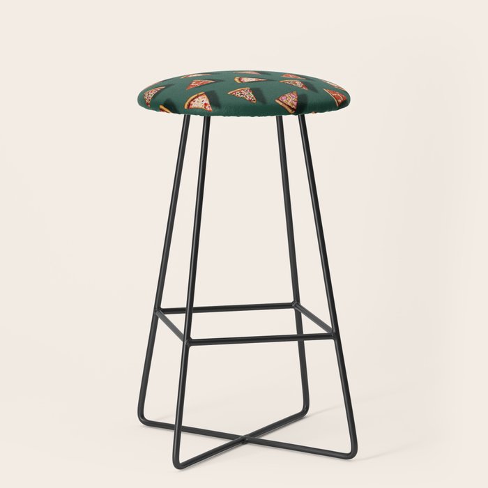 Pizza Party Pattern - Floating Pizza Slices on Teal Stool Gallery Image 1