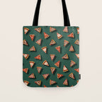 Pizza Party Pattern - Floating Pizza Slices on Teal Tote Bag Gallery Image 1