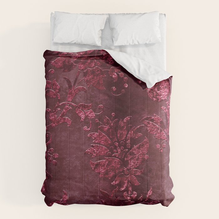 Embossed Claret Velvet 08 Comforter Gallery Image 6