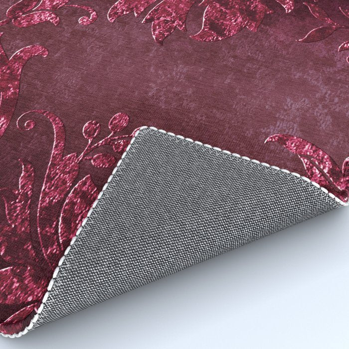 Embossed Claret Velvet 08 Rug Gallery Image 4
