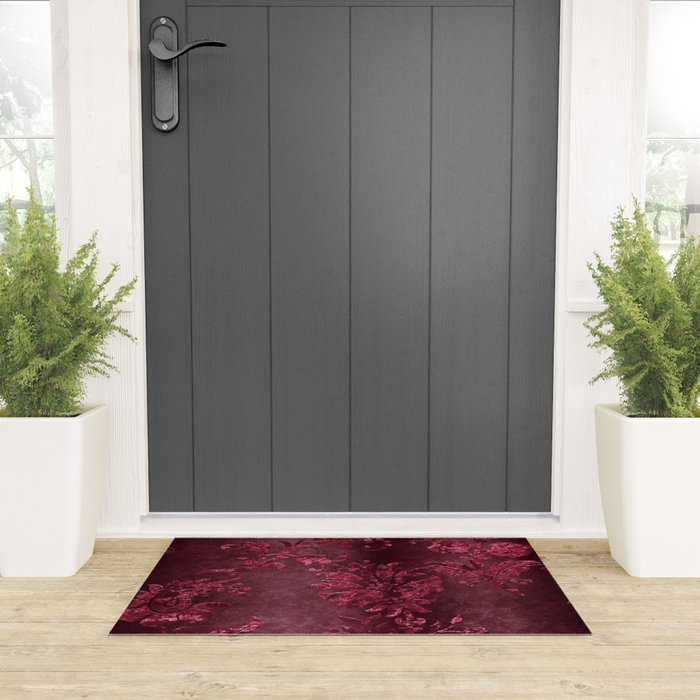 Embossed Claret Velvet 08 Welcome Mat Gallery Image 3
