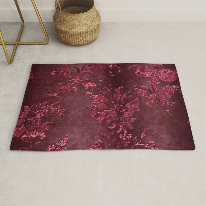 Embossed Claret Velvet 08 Rug Gallery Image 1