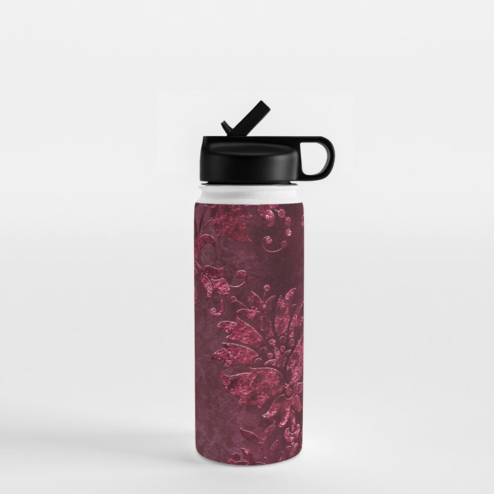Embossed Claret Velvet 08 Water Bottle Gallery Image 1