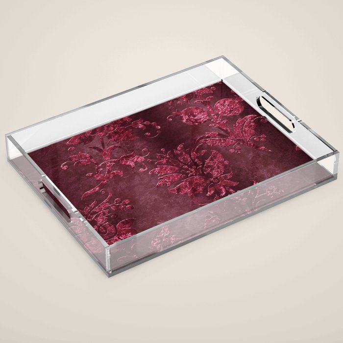 Embossed Claret Velvet 08 Acrylic Tray Gallery Image 1