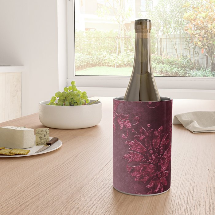 Embossed Claret Velvet 08 Wine Chiller Gallery Image 4
