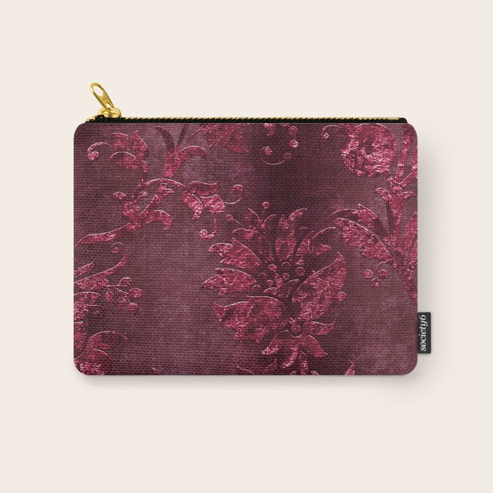 Embossed Claret Velvet 08 Carry All Pouch Gallery Image 1