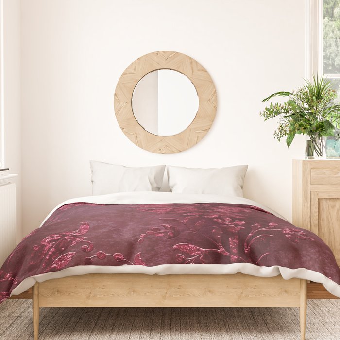 Embossed Claret Velvet 08 Duvet Cover Gallery Image 3