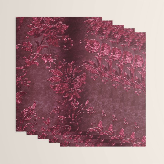 Embossed Claret Velvet 08 Wrapping Paper Gallery Image 3
