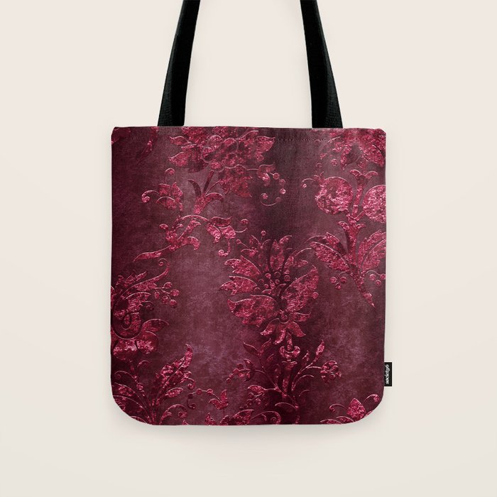 Embossed Claret Velvet 08 Tote Bag Gallery Image 1