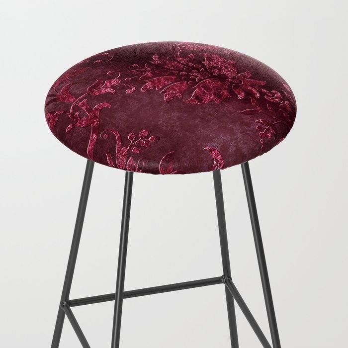 Embossed Claret Velvet 08 Stool Gallery Image 2