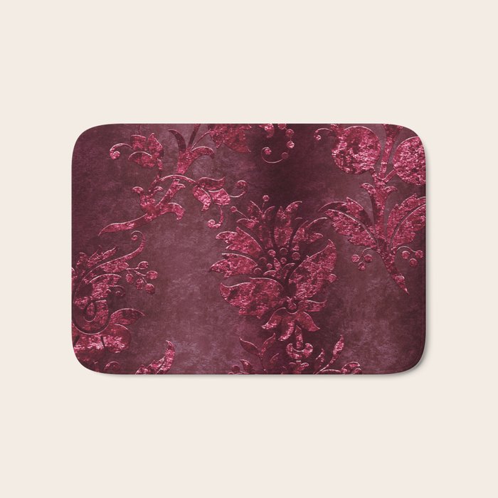 Embossed Claret Velvet 08 Bath Mat Gallery Image 1