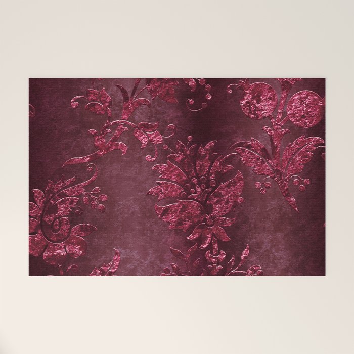 Embossed Claret Velvet 08 Welcome Mat Gallery Image 1