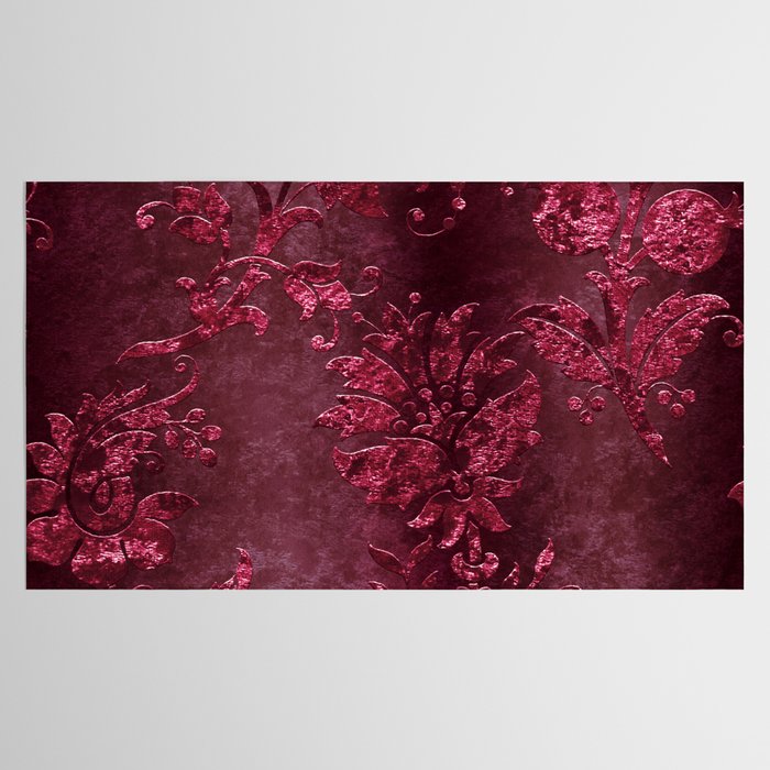 Embossed Claret Velvet 08 Tablecloth Gallery Image 2