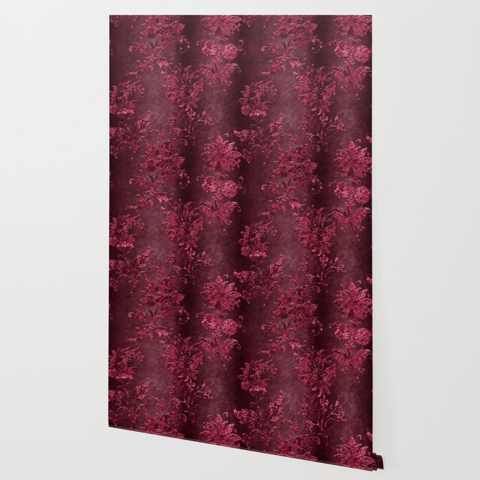 Embossed Claret Velvet 08 Wallpaper Gallery Image 2