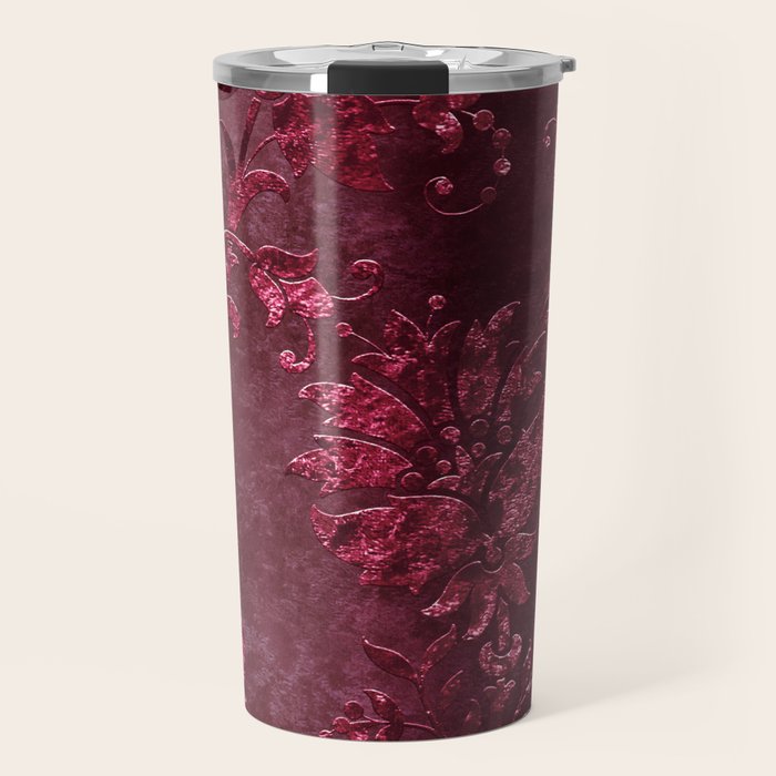 Embossed Claret Velvet 08 Travel Mug Gallery Image 1
