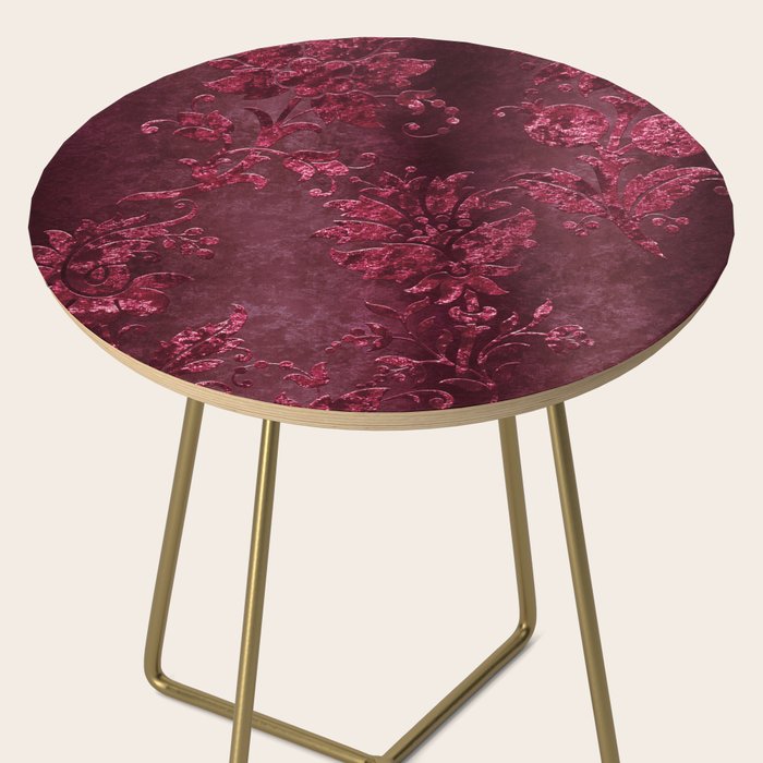 Embossed Claret Velvet 08 Side Table Gallery Image 2