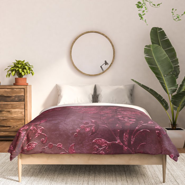 Embossed Claret Velvet 08 Comforter Gallery Image 3