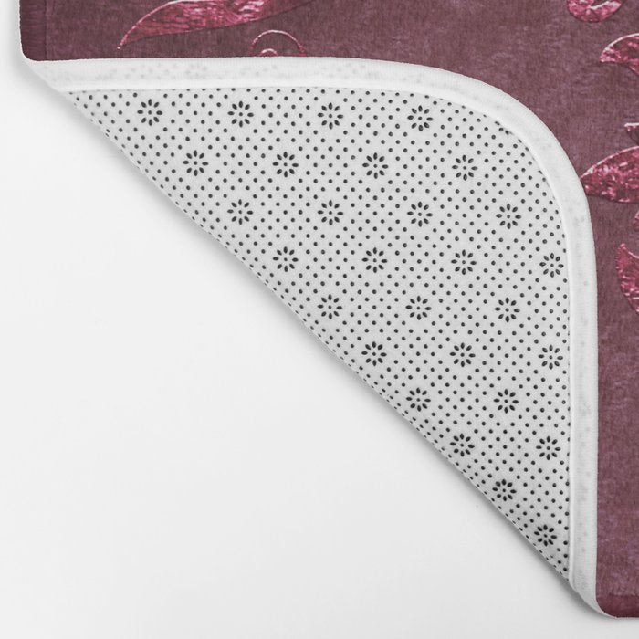 Embossed Claret Velvet 08 Bath Mat Gallery Image 2